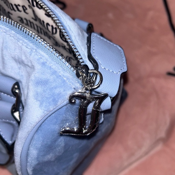 JUICY COUTURE Bag Obsession Satchel - Blue Rhinestones Velour - Picture 6 of 6
